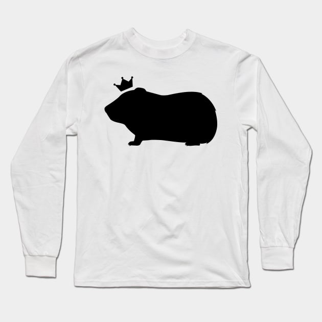 Guinea Pig Queen Silhouette Long Sleeve T-Shirt by PaperRain